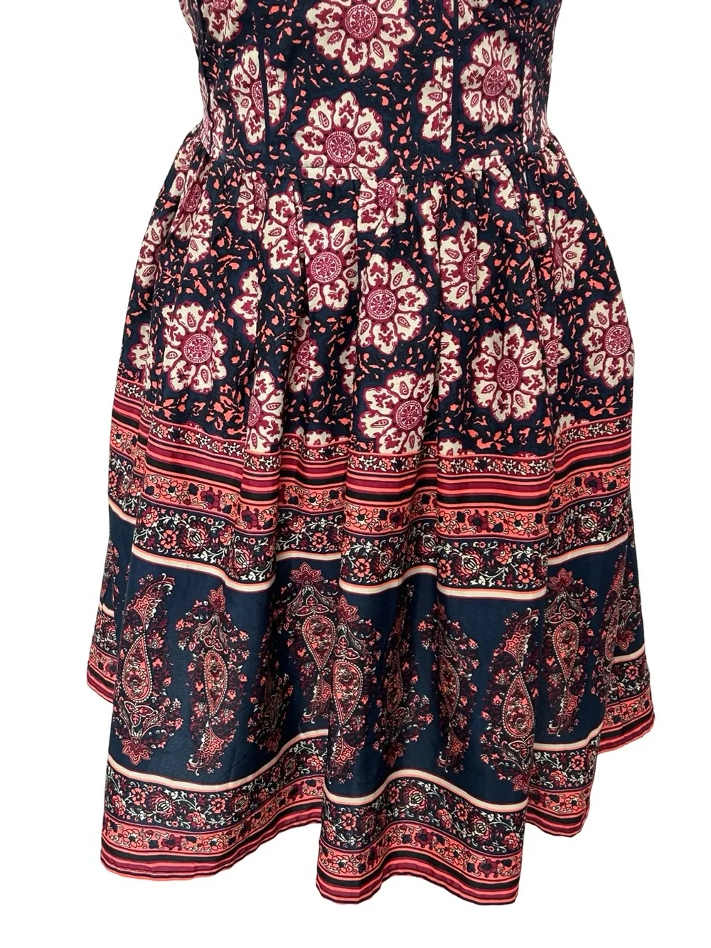 Band of Gypsies Floral Mini Dress Coastal Cowgirl Festival Boho Smocked Medium - Picture 4 of 8